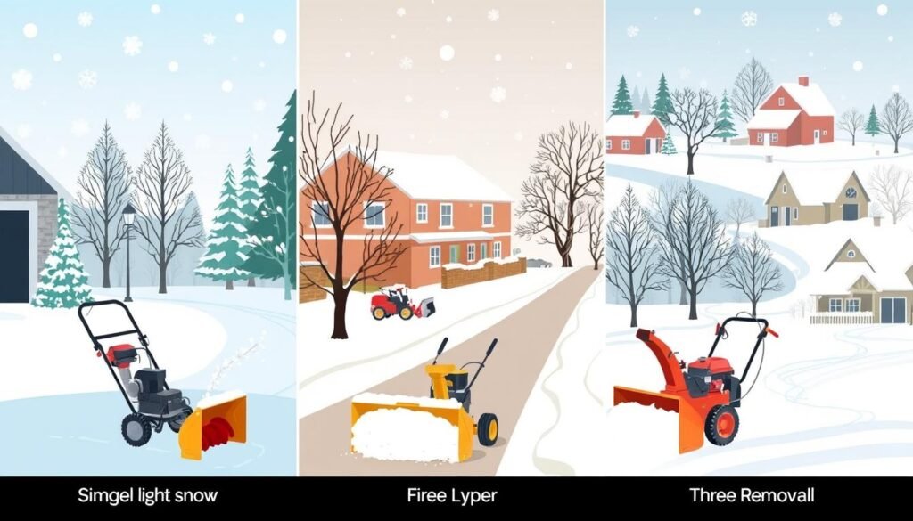 snow blower stages